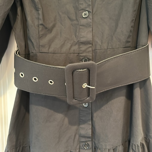 CQbyCQ Button down Black Maxi Dress Puff Sleeve with Belt - Picture 4 of 9